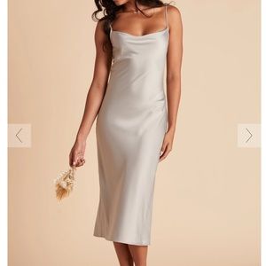 Birdy grey satin midi dress in champagne color. Worn once!